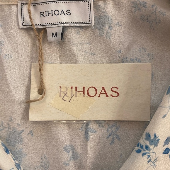 Rihoas Women’s Feminine Vintage Looking Collared Lace Short Sleeve Top New M - Picture 12 of 14